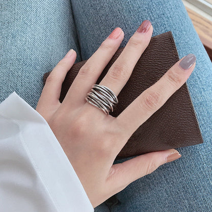 Silver Layered 925 Sterling Ring