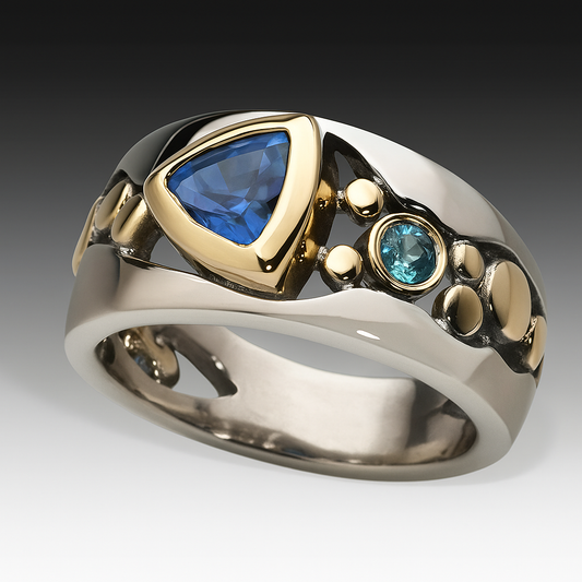 Vintage Blue Zirconia Boho Ring